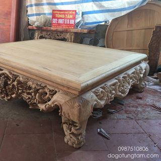 Sập Gụ Ngũ Phúc Tùng Lộc 1m8 2m3