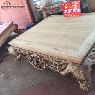 Sập Gụ Ngũ Phúc Tùng Lộc 1m8 2m3