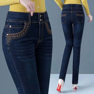 Quần jean thêu nhập cao cấp
