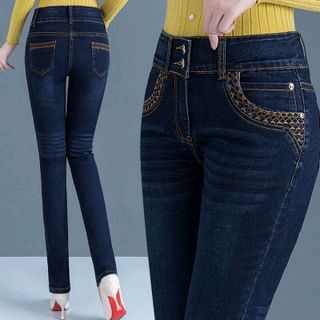 Quần jean thêu nhập cao cấp