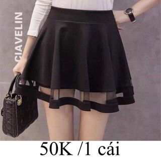 Chân váy xoè viền lưới