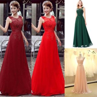 Đầm Dạ Hội Xòe Đính Ngọc Trai Cao Cấp