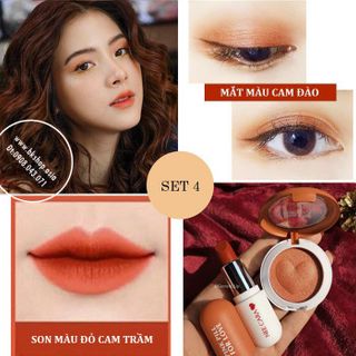 Set Son Kèm Phấn Mắt NEE CARA Pink Pill For Love