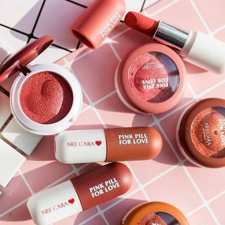 Set Son Kèm Phấn Mắt NEE CARA Pink Pill For Love