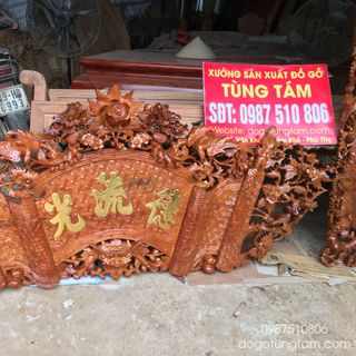 Cuốn Thư Câu Đối Gỗ Mít Mẫu Rồng Hóa