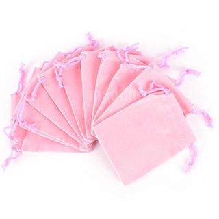10 Túi nhung dây rút màu hồng 7x 9 cm giá sỉ