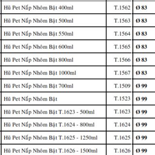 hũ nhựa pet nắp nhôm xé 500-1000ml