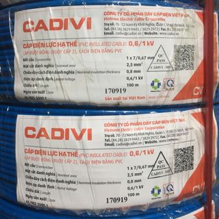 Dây điện đơn mềm Cadivi CV 25 cuộn 100 mét