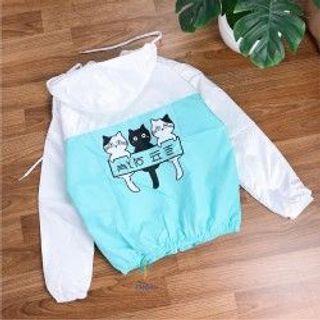 Áo khoác dù nữ 3 con mèo