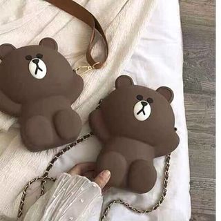 Túi gấu Brown silicon