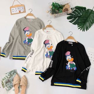 Áo thun em vịt viền sọc thể thao