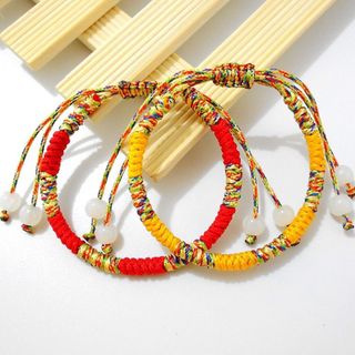 Vòng tay dây ngũ sắc Tây Tạng phong thủy màu đỏ