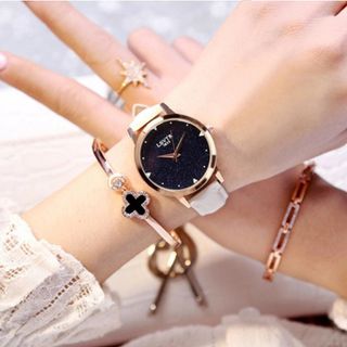 Đồng hồ nữ dây da LSVTR mặt thạch anh sang trọng cá tính