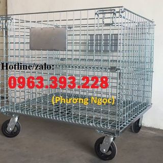 Lồng sắt trữ hàng xe đẩy lồng thép lồng thép có bánh xe