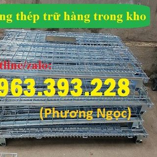 Lồng sắt trữ hàng xe đẩy lồng thép lồng thép có bánh xe