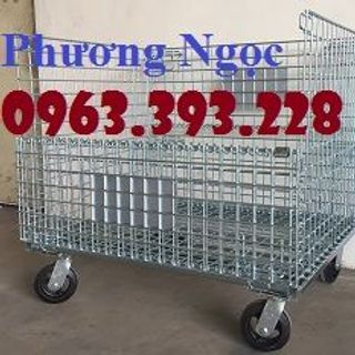 Lồng sắt trữ hàng xe đẩy lồng thép lồng thép có bánh xe