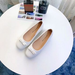 Giày búp bê da đính nơ khóa cực xinh