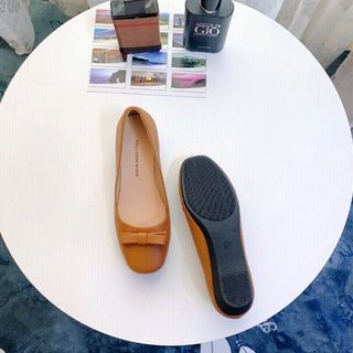 Giày búp bê da đính nơ khóa cực xinh