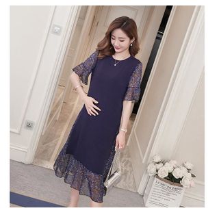Đầm bầu phối voan mặc trước và sau sinh có chỗ cho bé ti