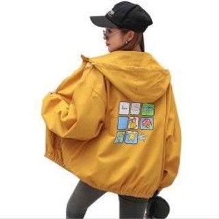 Áo khoác dù nữ logo hoạt hình