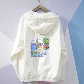 Áo khoác dù nữ logo hoạt hình