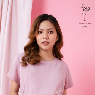 Áo bầu thắt nơ rút eo 3037