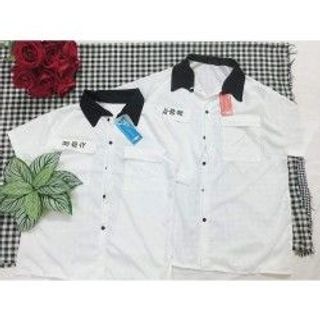 Áo sơ mi nam nữ in chữ hàn