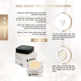 Kem jussmy trắng hồng căng bóng