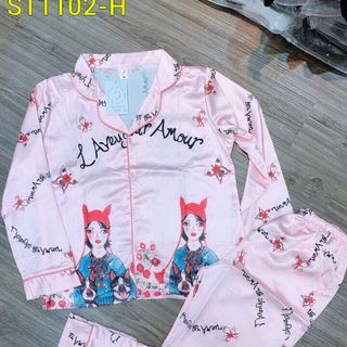 Đồ Bộ Pijama Lụa Satin quần dài tay dài