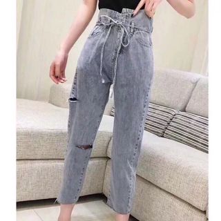 Baggy jean cột eo