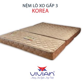 Nệm lò xo liên kết gấp 3 Vivian Korea 1m6x2mx16cm