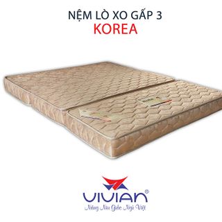 Nệm lò xo liên kết gấp 3 Vivian Korea 1m6x2mx16cm