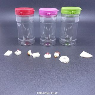 HŨ PET TRÒN NHIỀU MÀU ĐỰNG KẸO GIA VỊ giá sỉ