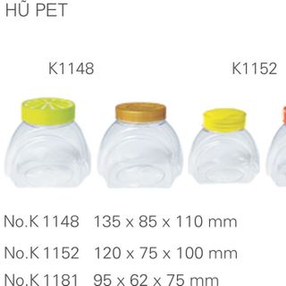 HŨ PET BẦU NHIỀU MÀU ĐỰNG BÁNH KẸO MỨT HẠT