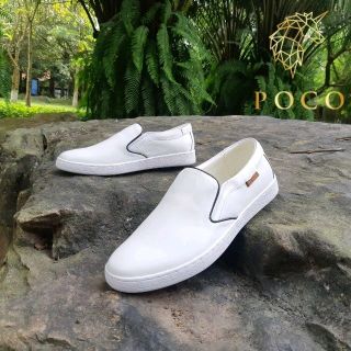 GIÀY LƯỜI NAM MÀU TRẮNG DA THẬT MẪU 2019