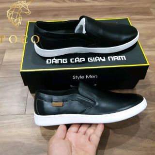 GIÀY THỂ THAO DÁNG LƯỜI CHẤT DA BÒ THẬT BẢO HÀNH 2 NĂM