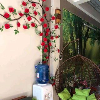 Hoa giả - dây hoa hồng leo cao cấp giả trang trí dài 3m
