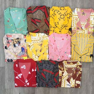 Đồ bộ Pijama tay ngắn quần Đùi nữ lụa hình cao cấp