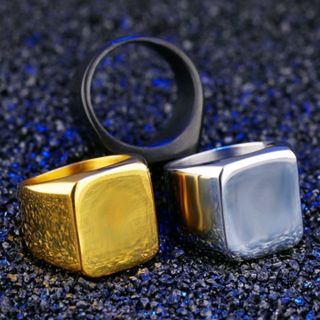nhẫn nam titan mặt vuông