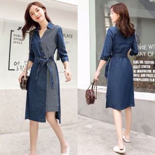 ĐẦM JEAN PHỐI SỌC - DT1056