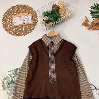 Set 3 món áo sơmi gile len cà vạt