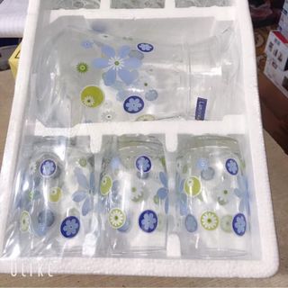 Bộ 6 cốc 1 bình nước thuỷ tinh