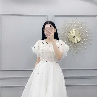 đầm xòe công chúa tay cánh tiên