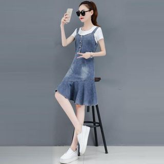 Đầm Jean Yếm Đuôi Cá Kiểu