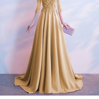 đầm dạ hội maxi tay lỡ