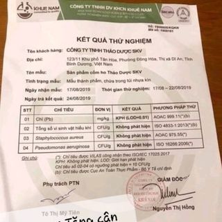 Cốm ho thảo dược SKV dứt điểm đau họng sưng viêm cam kết nhập