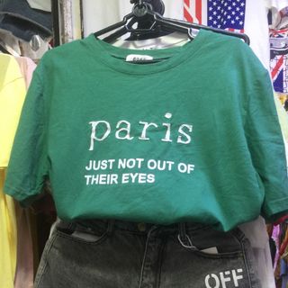 Áo thun quảng châu thêu chữ paris