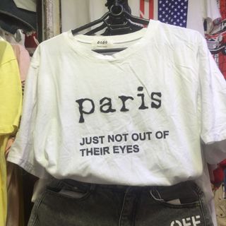 Áo thun quảng châu thêu chữ paris