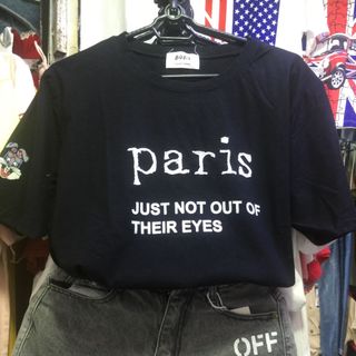 Áo thun quảng châu thêu chữ paris