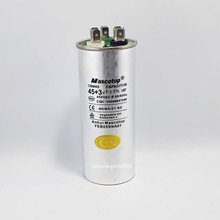 Tụ Mascotop kép CBB65 45 3 uF ±5 3 chân Dùng cho điều hòa